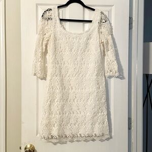 White House Black Market Ivory Lace Dress